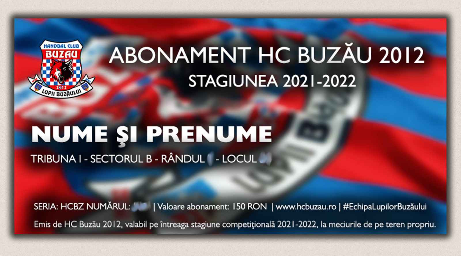 HC Buzău 2012 - Abonament - Stagiunea 2021-2022